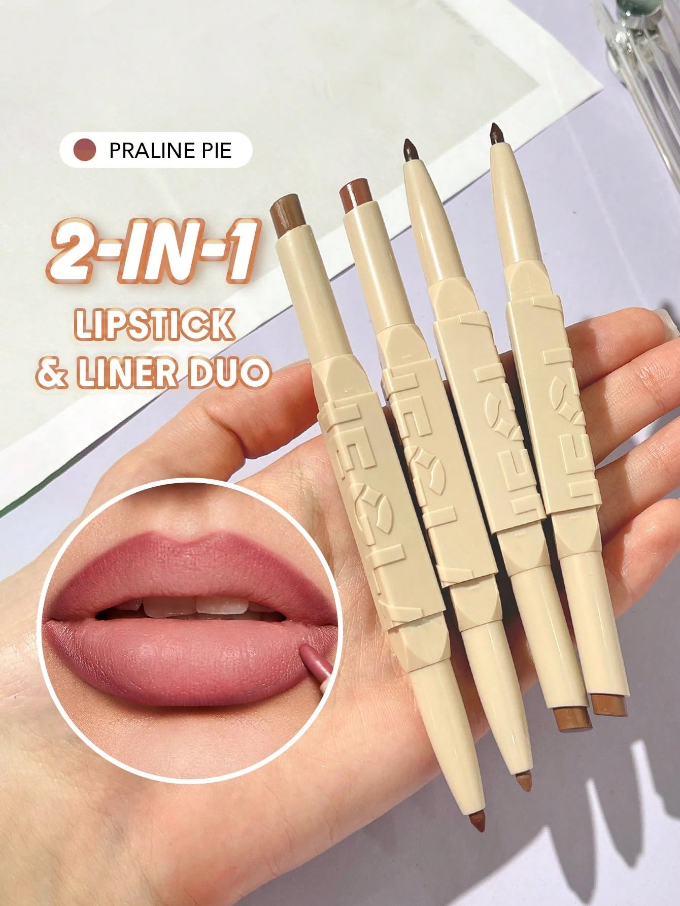 SHEGLAM Glam 101 Lipstick & Liner Duo-Praline Pie 2-In-1
