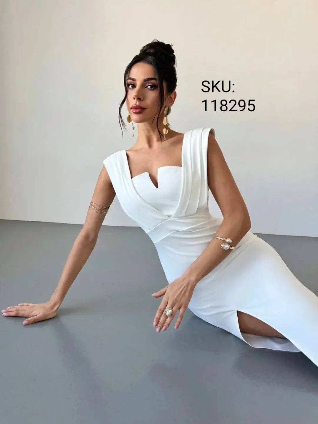 SHEIN Firerie Women's Elegant Minimalist Sophisticated V-Neck Dress