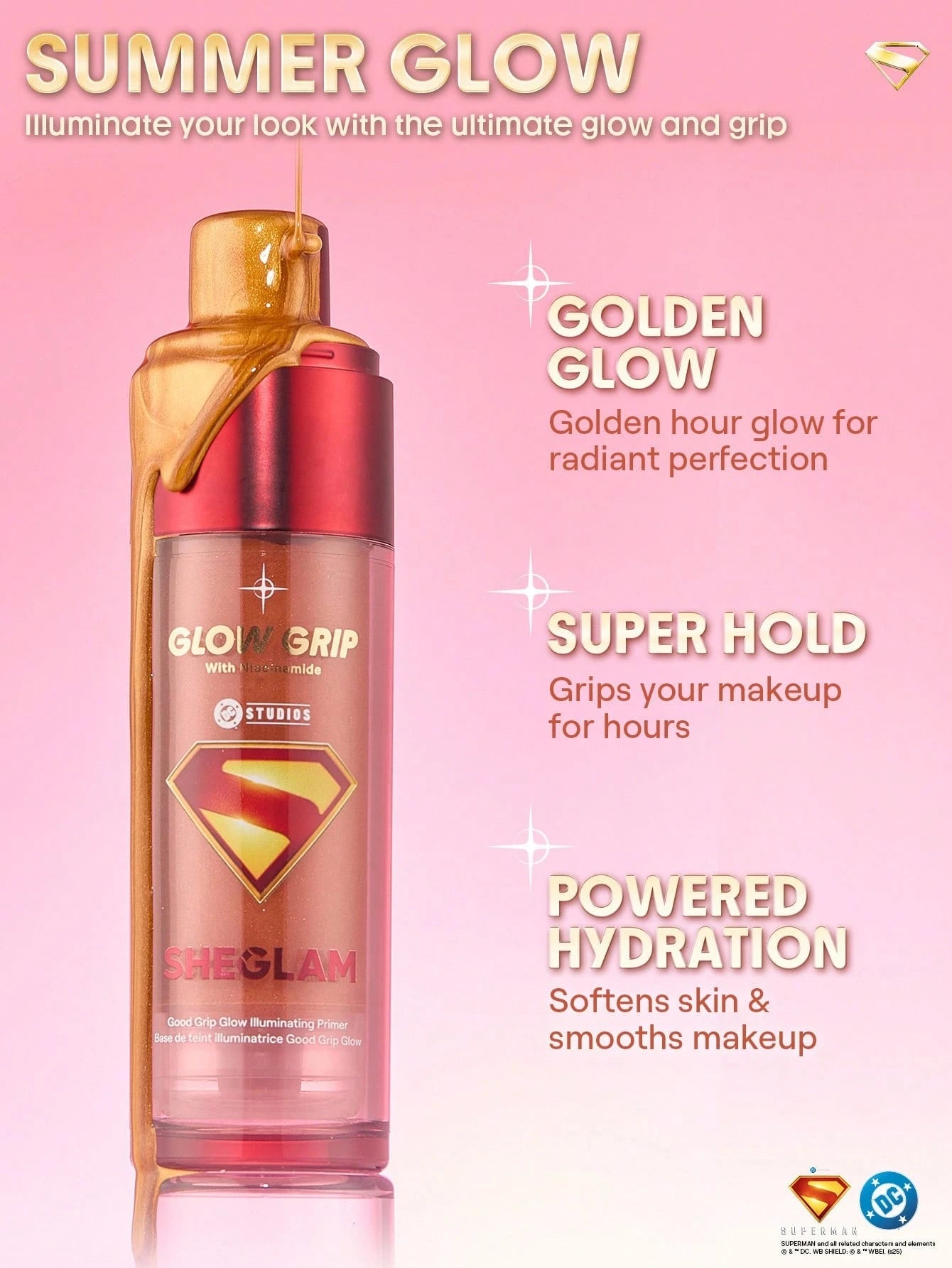 The Superman SHEGLAM Good Grip Glow Illuminating