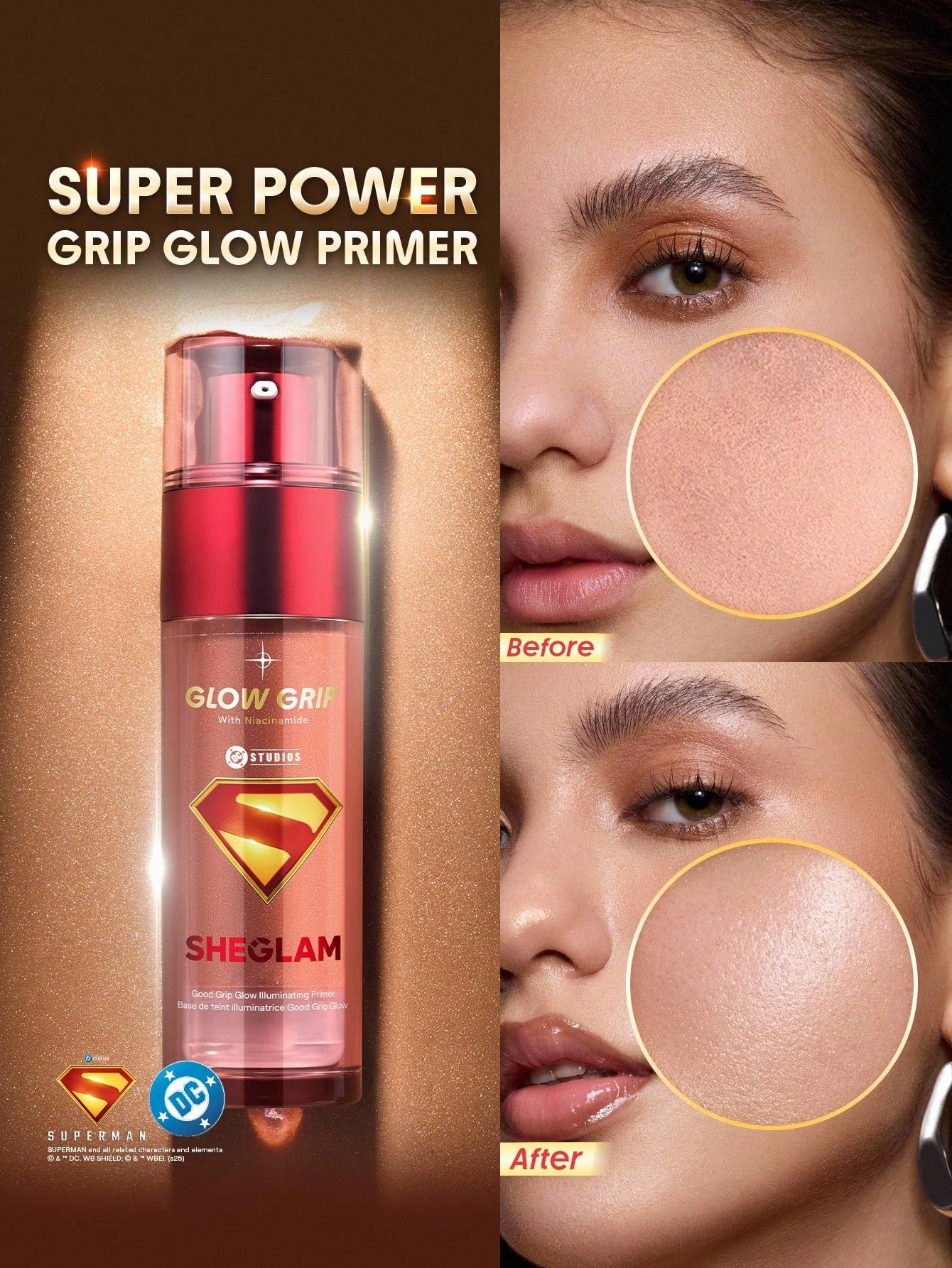 The Superman SHEGLAM Good Grip Glow Illuminating