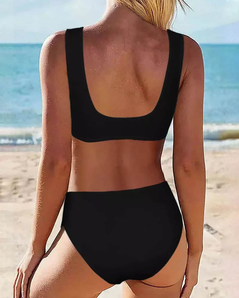 CHICME Today's Good Mood Is Sponsored By Tito's Print Bikini Set