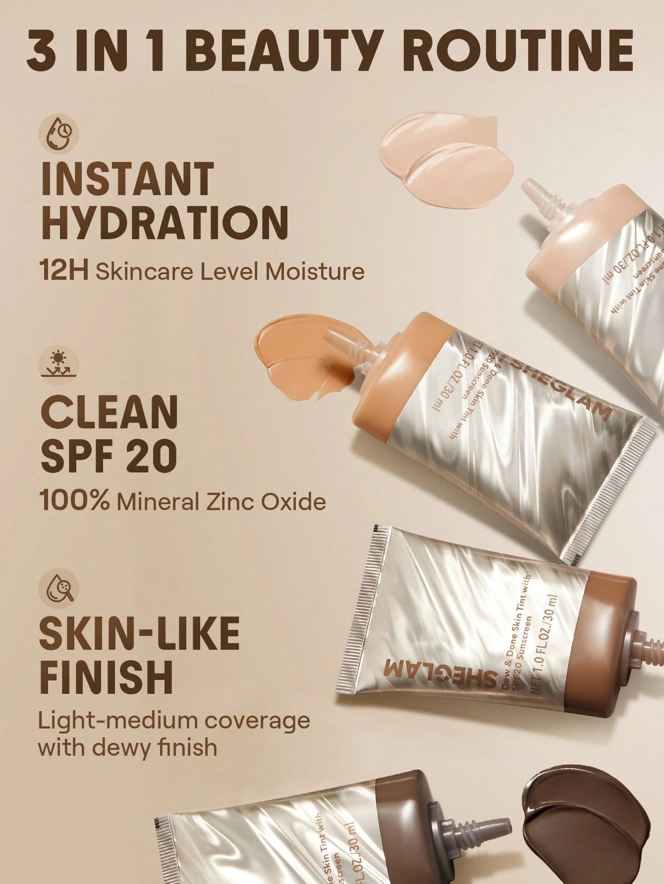 SHEGLAM Dew & Done Skin Tint With Spf20-Nude
