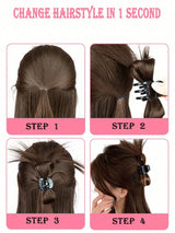 SHEIN Synthetic Wigs Low-Tied Ball Grab And Clip Style Hair