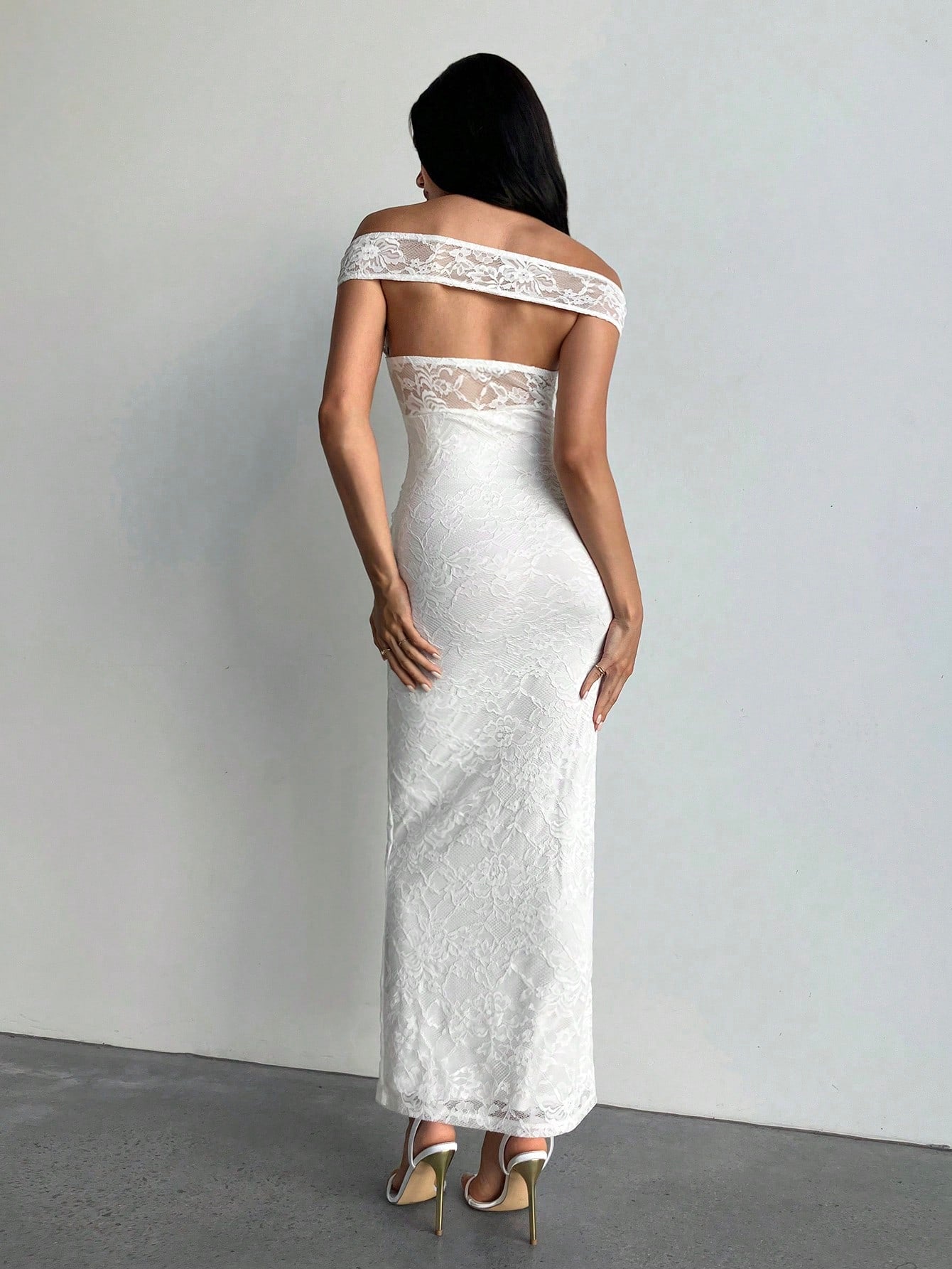 SHEIN Aloruh Women's Sexy Elegant Off Shoulder Dress