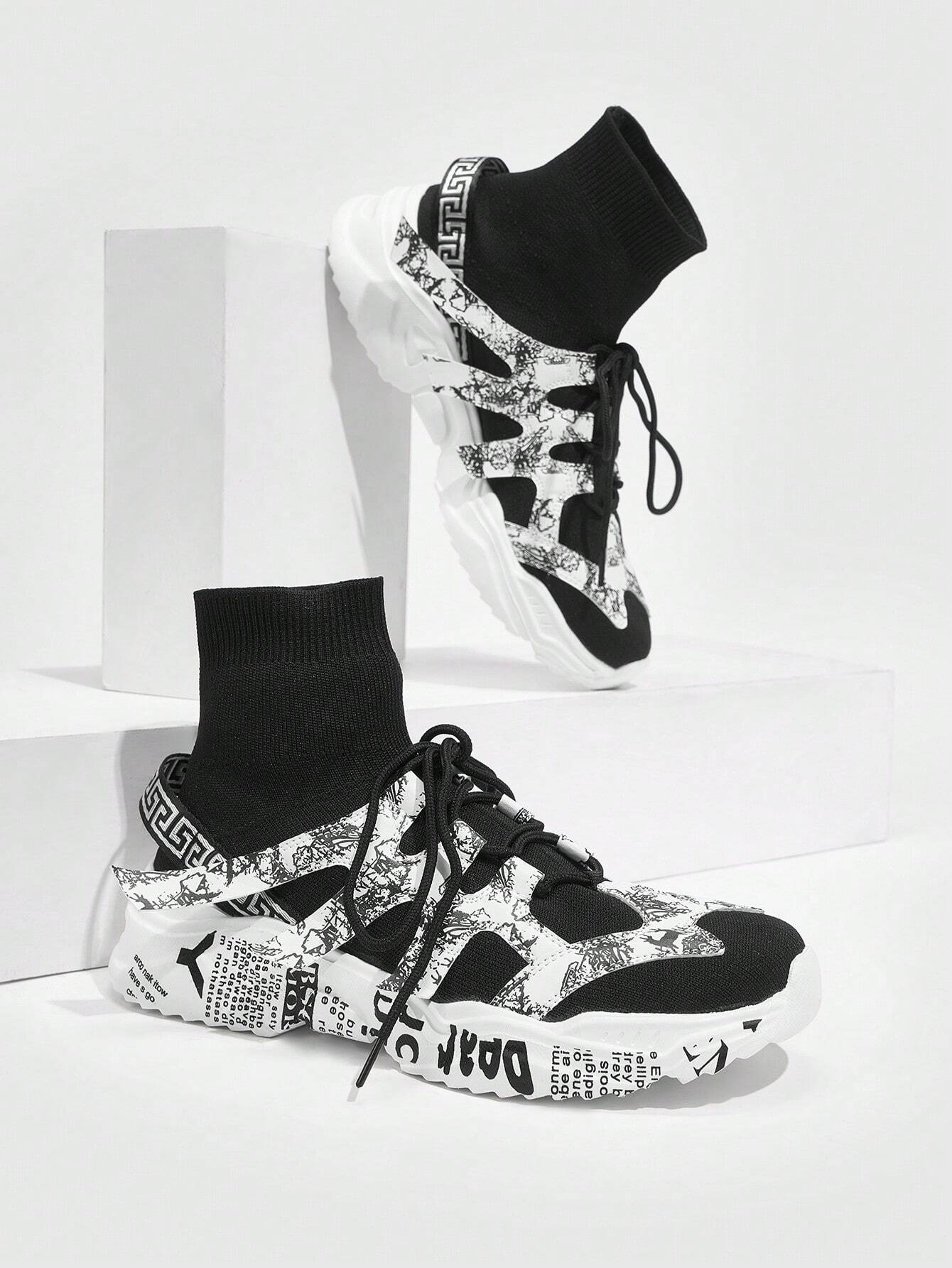 SHEIN Vate Creative Lace-Up Thick Sole Platform Shoes