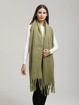 SHEIN New Fluffy Tassel Scarf Warm Comfortable Large Shawl
