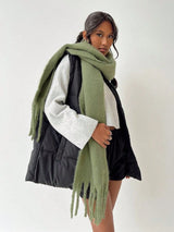 SHEIN New Fluffy Tassel Scarf Warm Comfortable Large Shawl