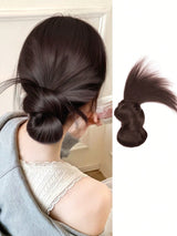 SHEIN Synthetic Wigs Low-Tied Ball Grab And Clip Style Hair