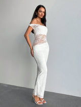 SHEIN Aloruh Women's Sexy Elegant Off Shoulder Dress