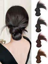 SHEIN Synthetic Wigs Low-Tied Ball Grab And Clip Style Hair