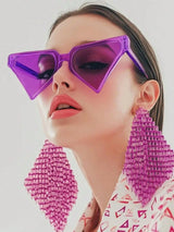 SHEIN 1pc Oversized Triangular Cat Eye Fashion Glasses