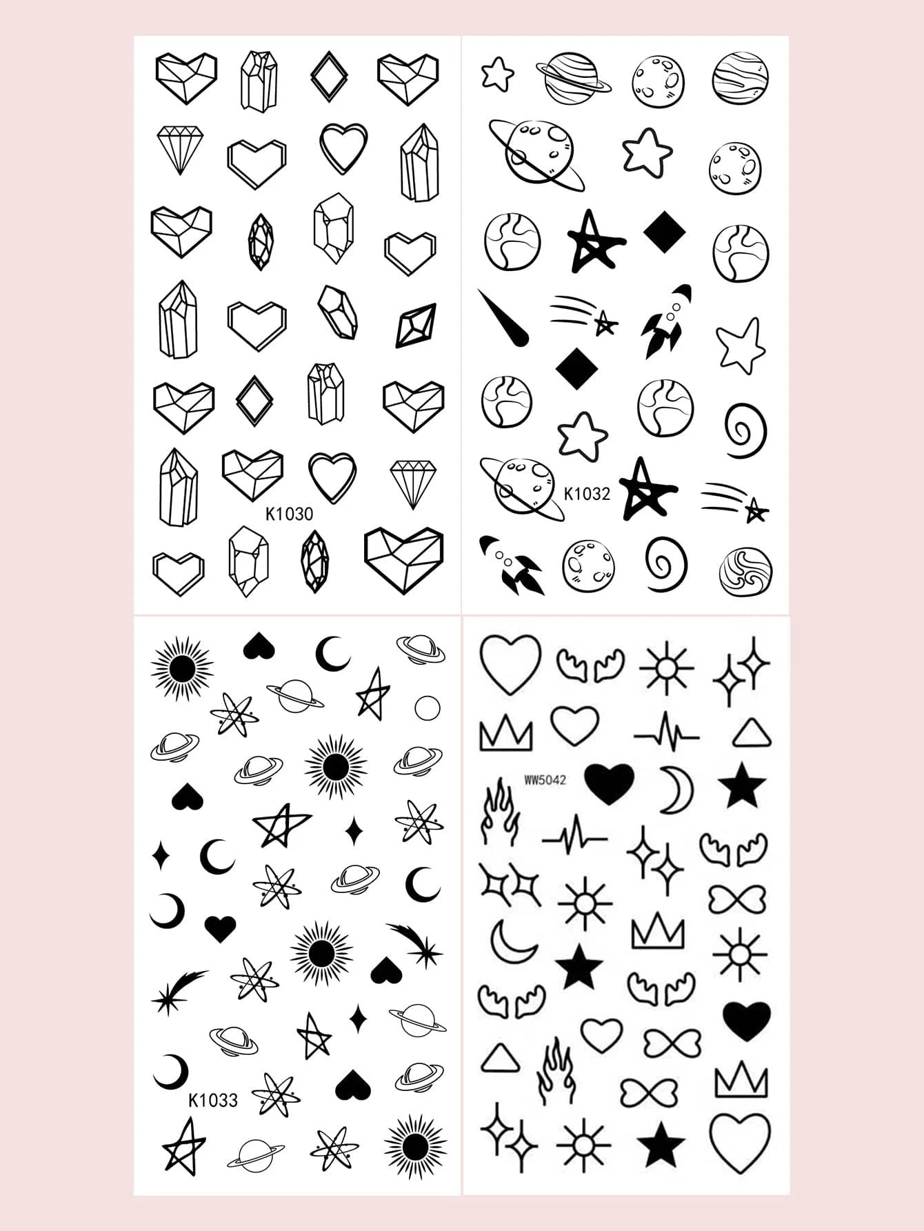 SHEIN 4pcs/set Fashionable Small Design Temporary Tattoo Sticker