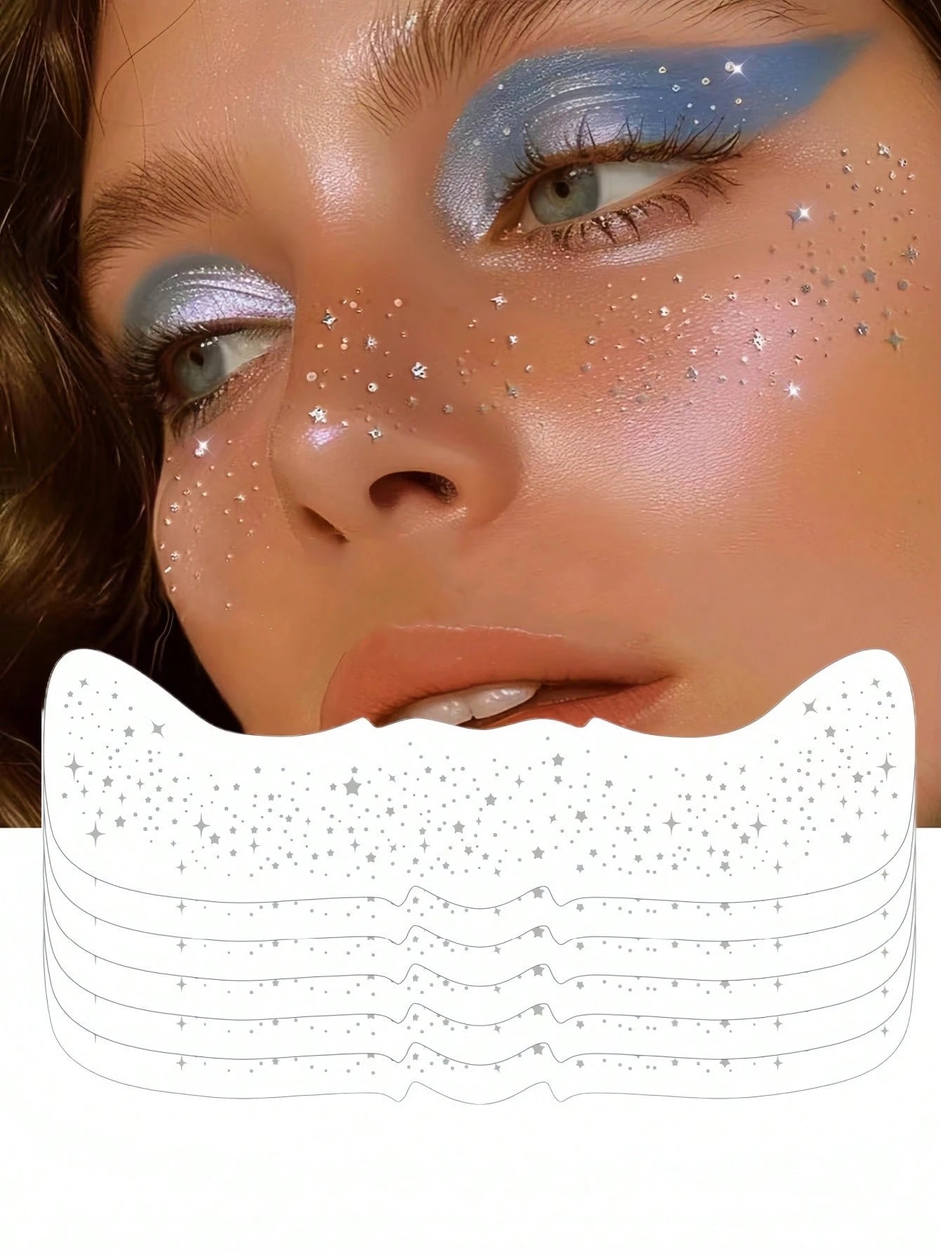 SHEIN 6 Sheets Glitter Freckles Silver Glitter