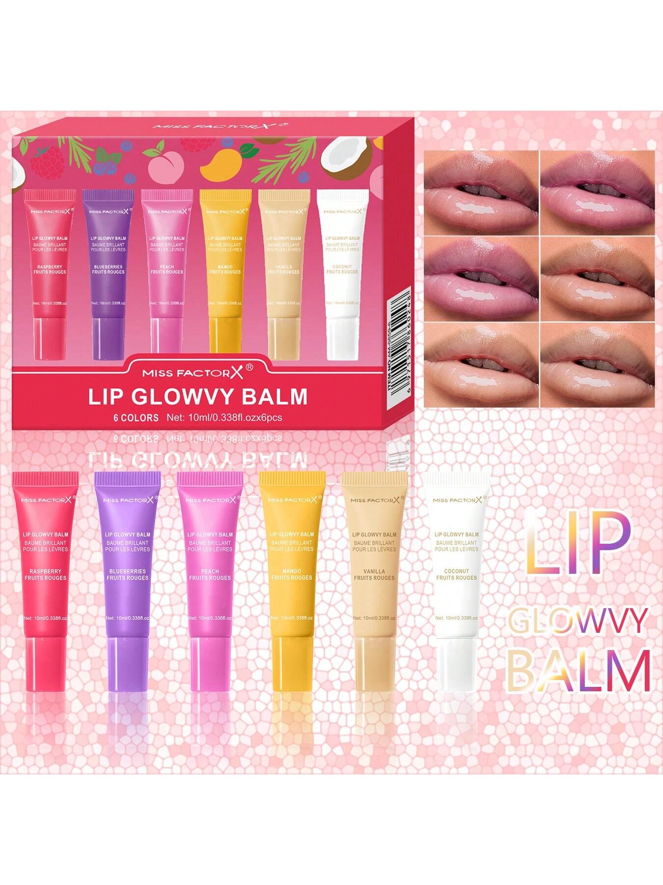 SHEIN 6pcs/Set Lip Gloss Set Including Colored Lip Stick, Lip Balm