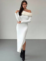 SHEIN Aloruh Elegant Dresses For Party Romantic Elegant White Off-Shoulder
