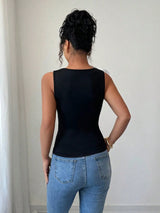 SHEIN Chiquease Women Elegant Asymmetrical Neck Bowknot Back Camisole Top