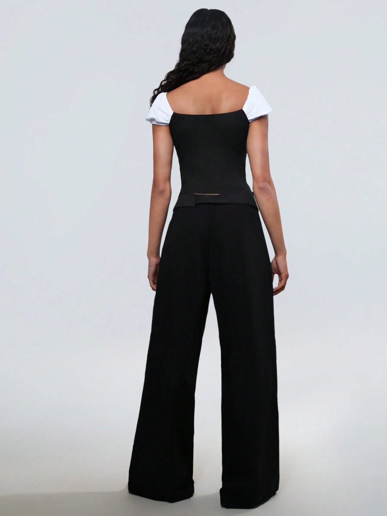 SHEIN Flirla Women Stylish Fashion Color Blocking Short Sleeve T-Shirt