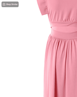 فستان كاجوال بأكمام واسعة مطوية 