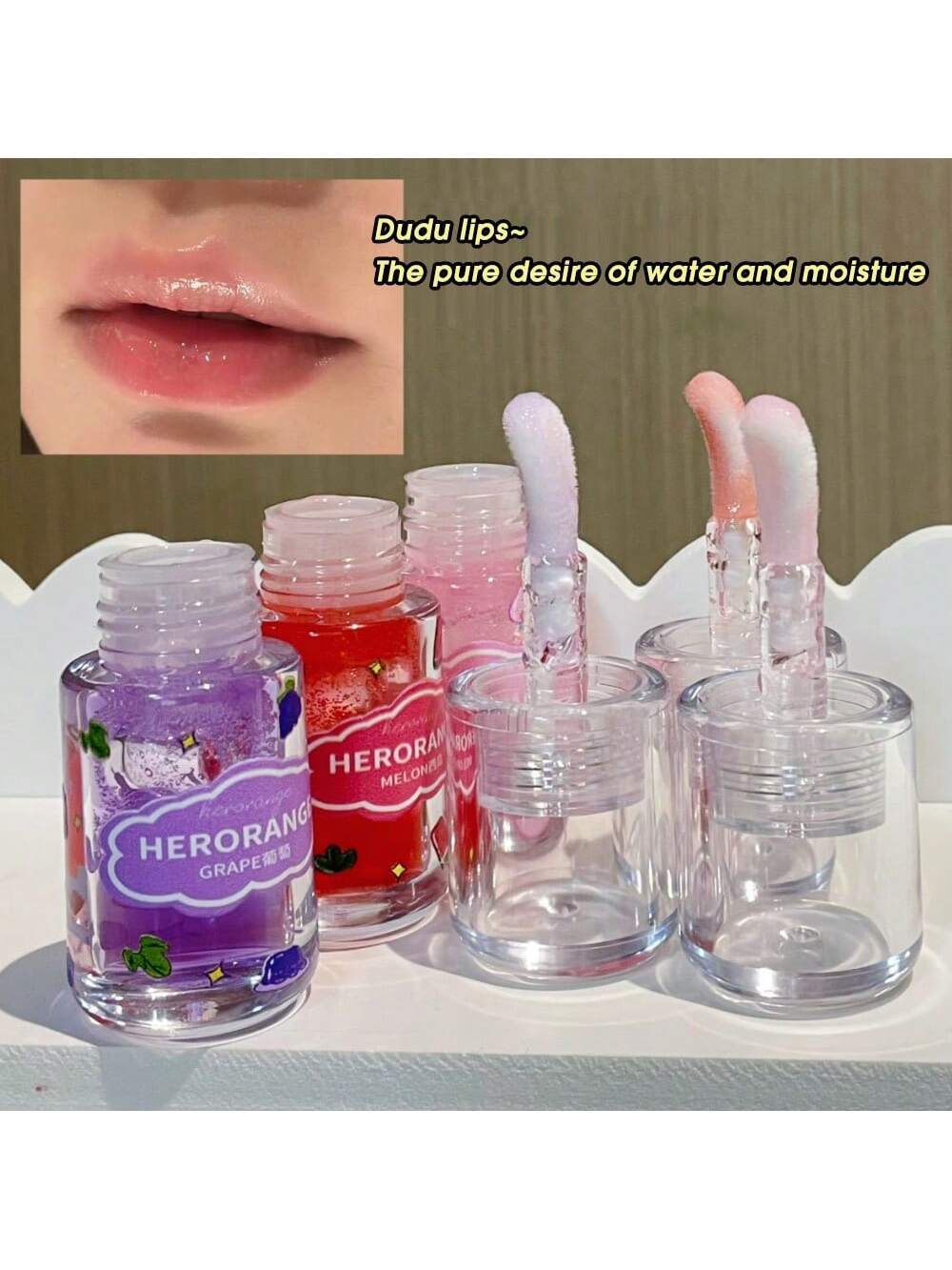 SHEIN HERORANGE 3Pcs Fruit Moisturizing Lip Oil