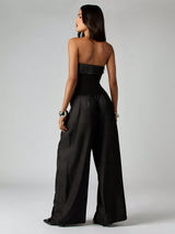 طقم شي إن ميس جايدِ من قطعتين متناسقتين من بنطلون بالازو بدون حمالات 