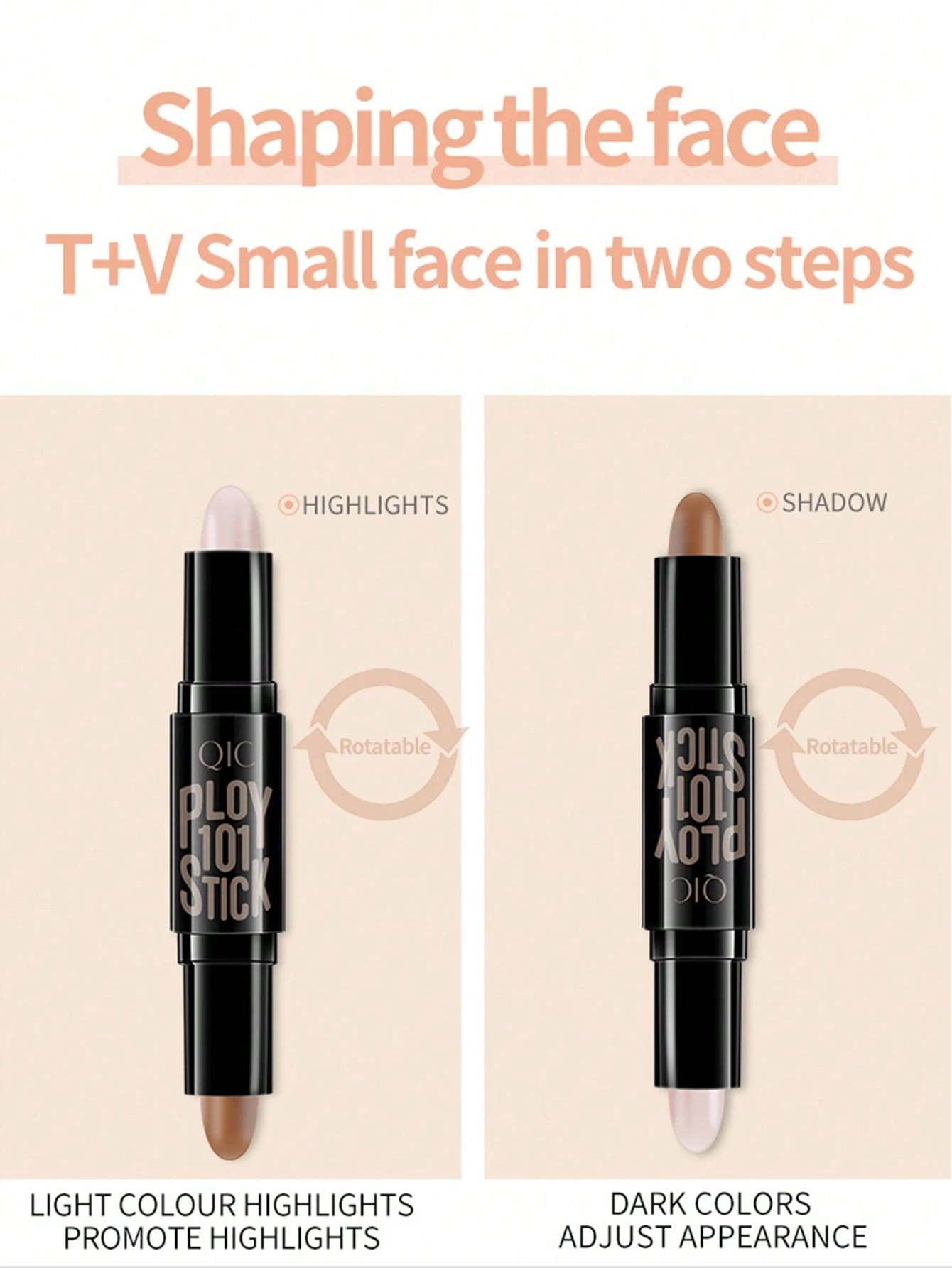 SHEIN QIC Professional Double-ended Highlighter Stick