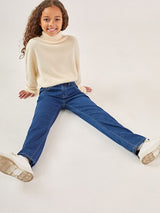 شى ان جينز بناتي بخصر عالي وقصة مستقيمة