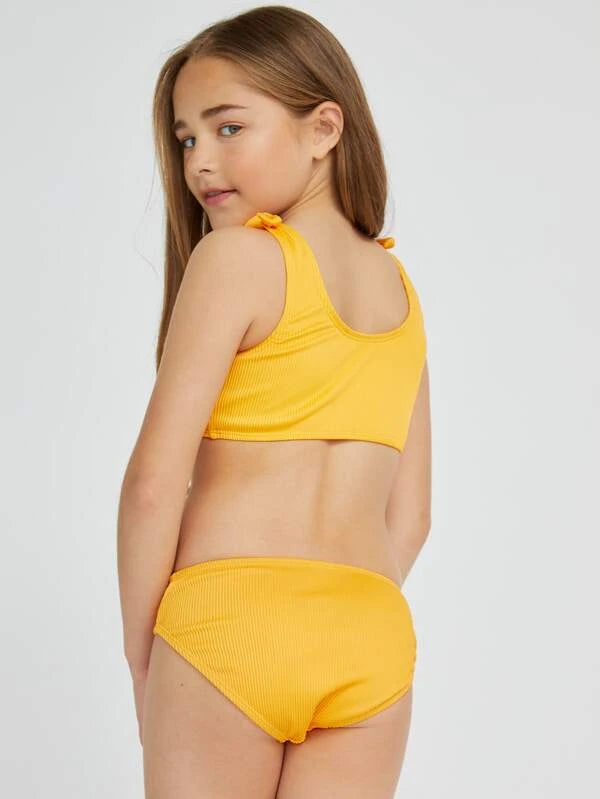 شى ان مايوه بناتي  بتصميم عملي وأنيق مع عقدة أمامية