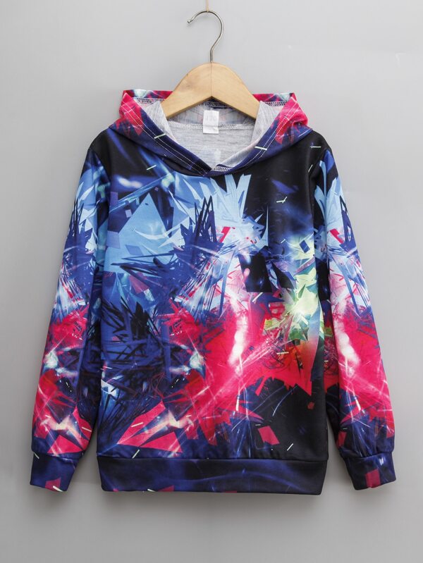 SHEIN Boys Allover Print Hoodie