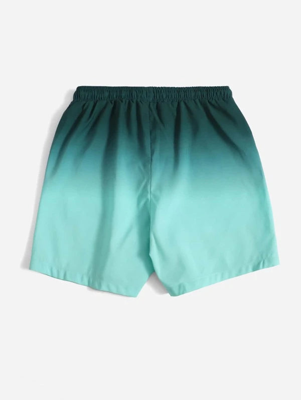 SHEIN Boys Ombre Drawstring Swim Shorts