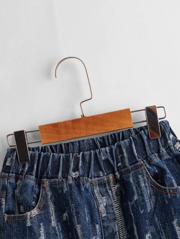 SHEIN  Boys Ripped Slant Pocket Jeans
