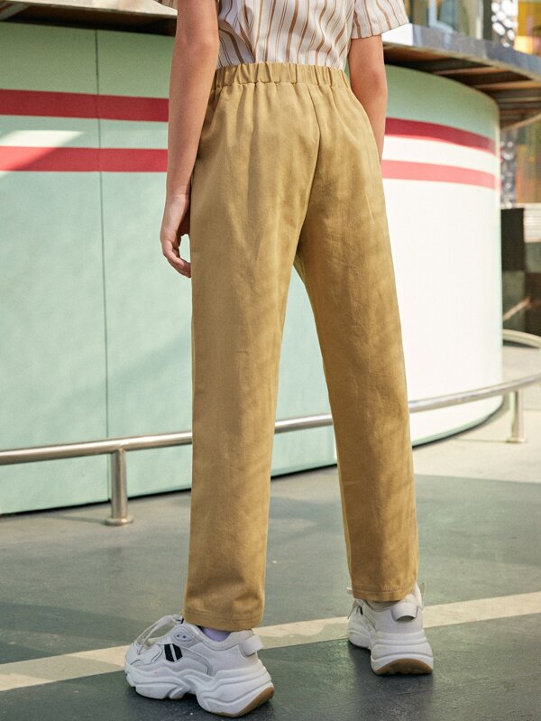 SHEIN Boys Slogan Graphic Pants