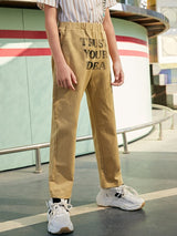 SHEIN Boys Slogan Graphic Pants