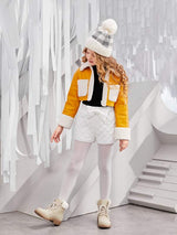 SHEIN Girls Solid Bow Front Quilted Shorts