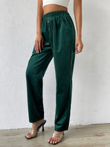 شي إن بنطلون  سادة بخصر مطاطي