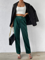 شي إن بنطلون  سادة بخصر مطاطي