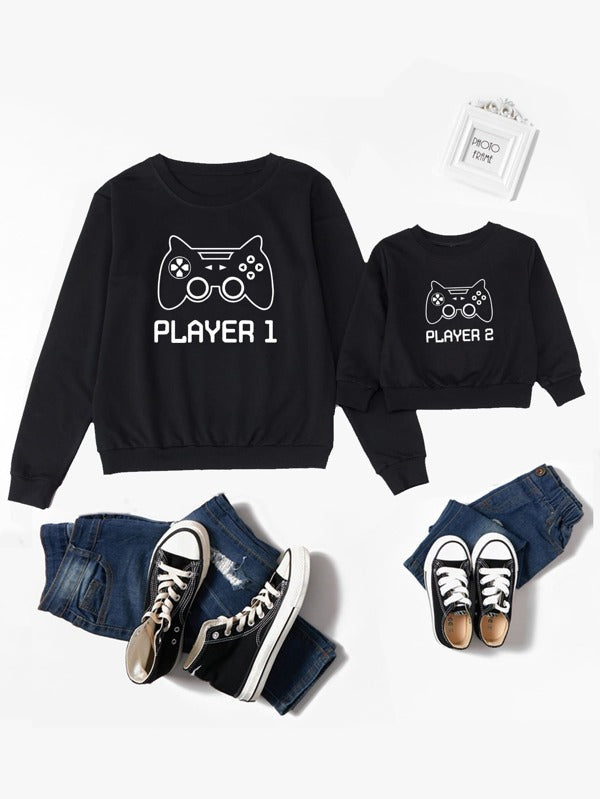 SHEIN  Toddler Boys 1pc Gamepad And Letter Graphic Sweatshirt