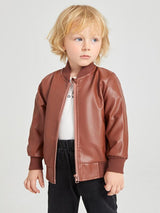 جاكيت جلد صناعي مطبوع عليه صورة رائد فضاء للأولاد الصغار من شى ان 