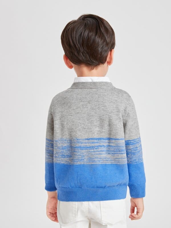 SHEIN Toddler Boys Color Block Cardigan