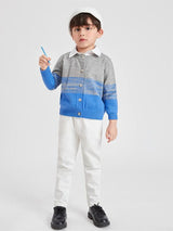 SHEIN Toddler Boys Color Block Cardigan
