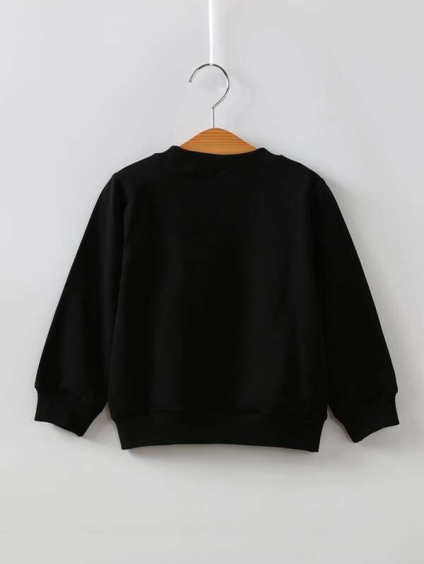SHEIN  Toddler Boys Letter &amp; Floral Print Pullover