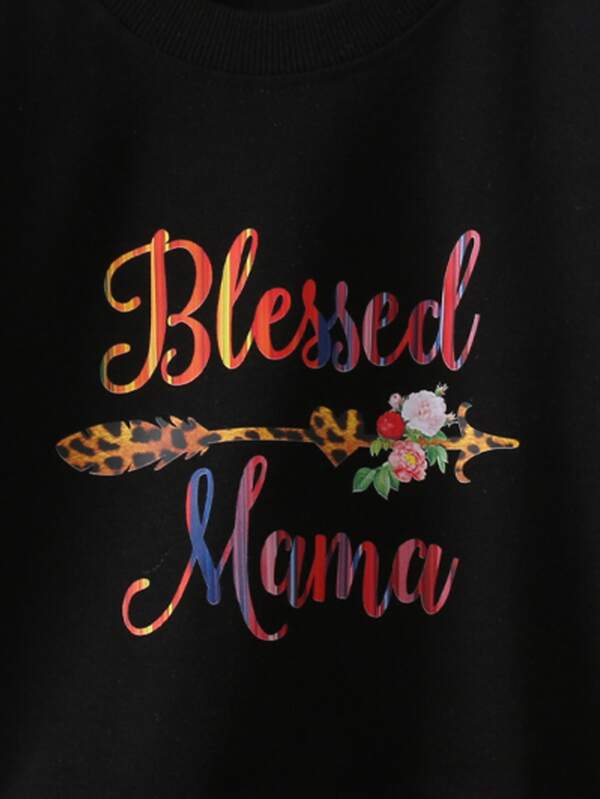SHEIN  Toddler Boys Letter &amp; Floral Print Pullover