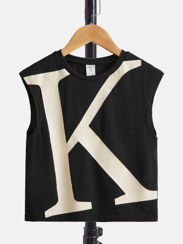 SHEIN Toddler Boys Letter Graphic Tank Top