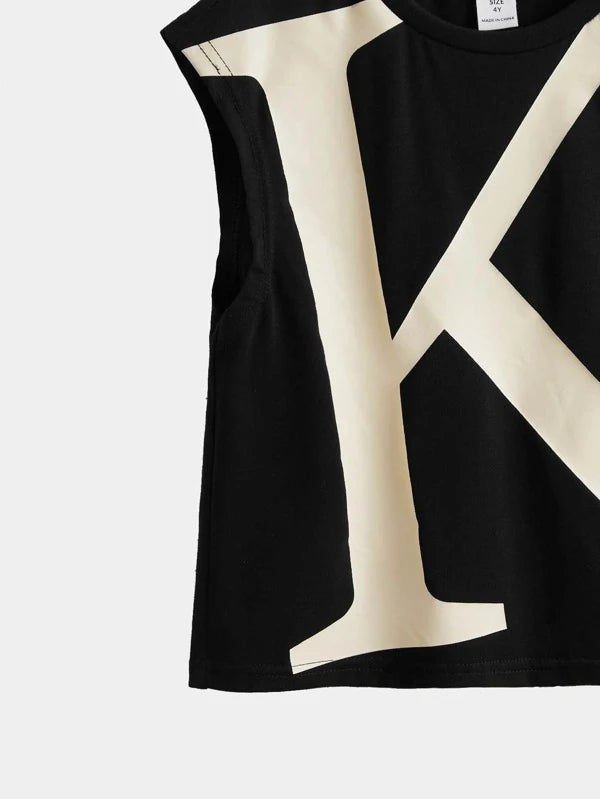 SHEIN Toddler Boys Letter Graphic Tank Top