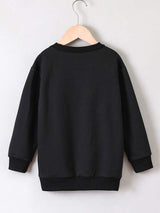 SHEIN  Toddler Girls Fire And Slogan Graphic Sweatshirt Dress