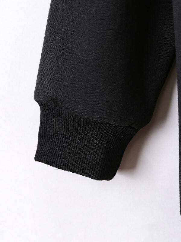 SHEIN  Toddler Girls Fire And Slogan Graphic Sweatshirt Dress