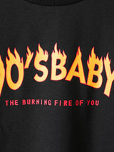 SHEIN  Toddler Girls Fire And Slogan Graphic Sweatshirt Dress