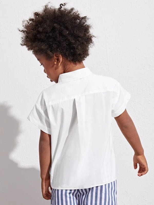 SHEIN Toddler BOYS Pocket Patched Blouse