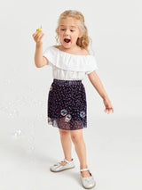 تنورة شي إن للبنات الصغيرات منقطة بنقشة شبكية