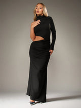 SHEIN AND MISSGUIDED Maxi Dress Asymmetric One Sleeve High Neck Cut Out