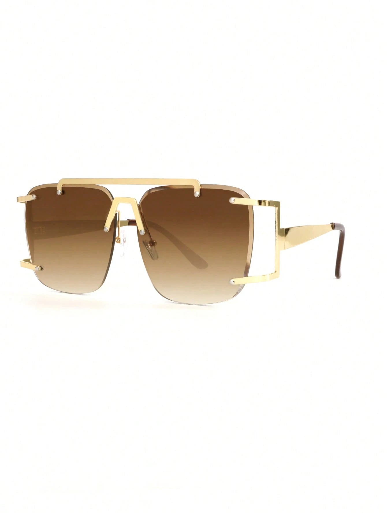 SHEIN Asymmetrical Polygon Frameless Metal Fashion Glasses